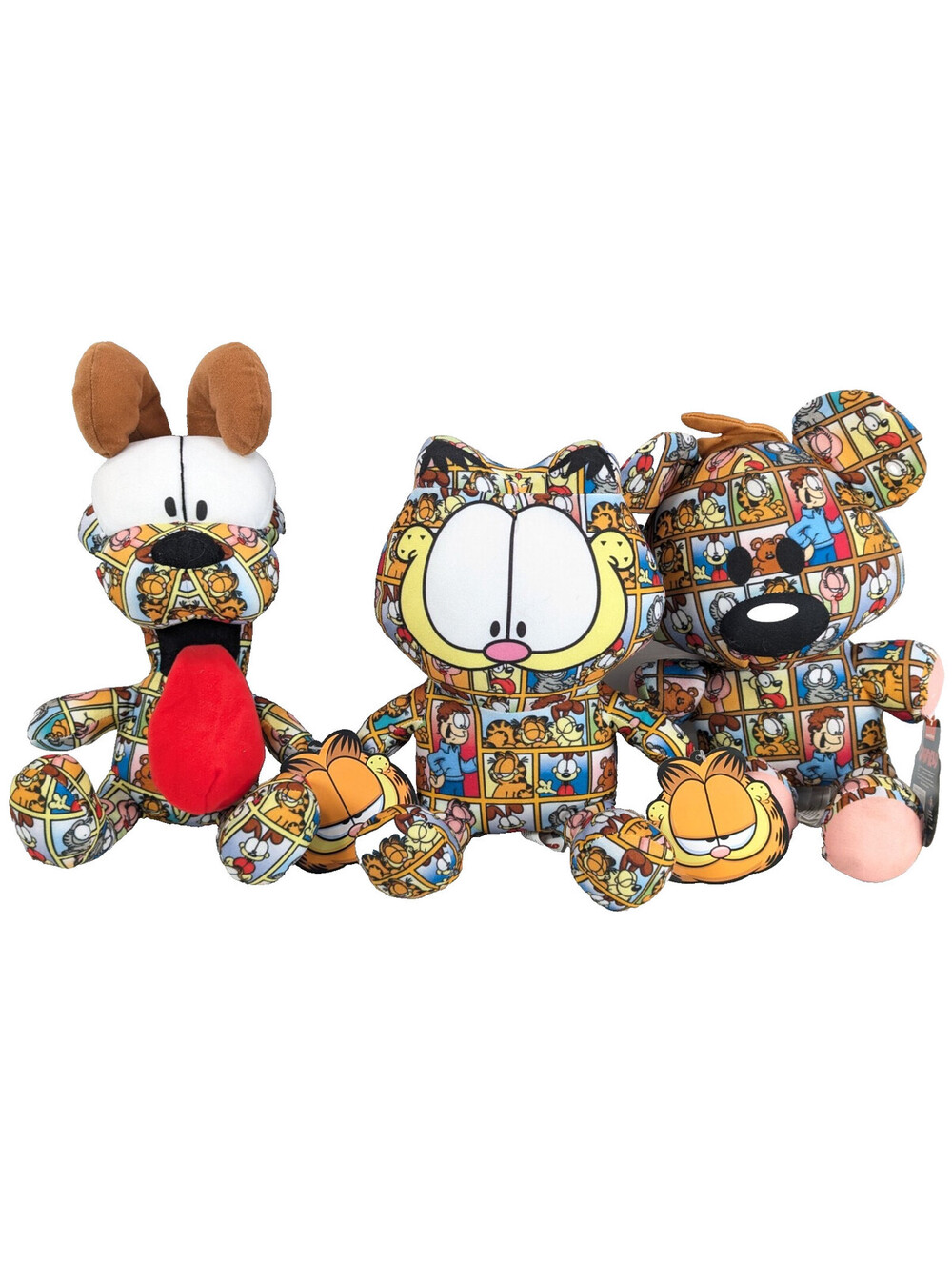 Toy Factory 3pc Garfield Odie Pookie Plush Set 2021 Comic Strip Pattern 12 Inch